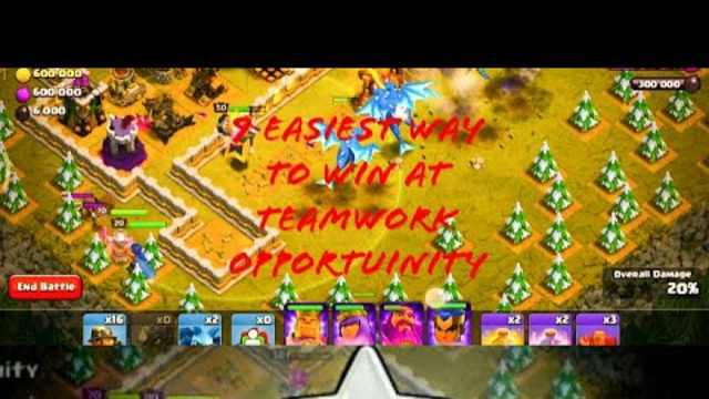 10 tips to win at teamwork opportuinity clash of clans. Clash of clans teamwork opportuinity 100%...