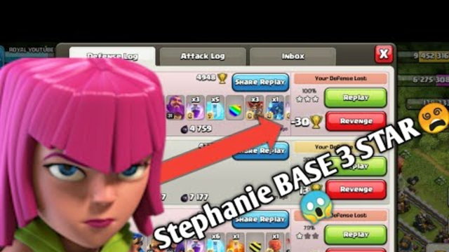 HE DOES 3 STARS ON  STEPHANIE'S Base || IN CLASH OF CLANS