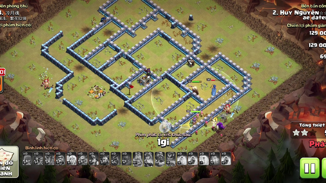 CWL Queen Hogs Miner 3 Stars TH13 Clash of clans