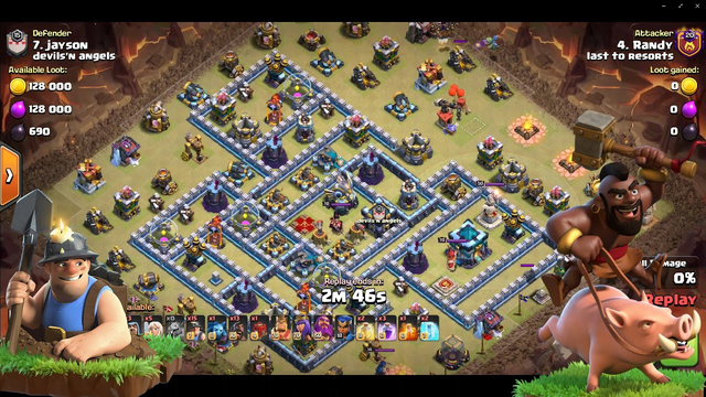 TH13 Queen Walk Hog and Miner Hybrid | LAST to RESORTS | Clash of Clans