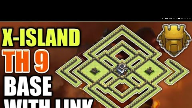 Best Th9 Hybrid Base With Link || X Bow Island Th9 Base || Clash Of Clans