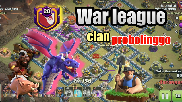 Clan war liga|serangan terbaik||clan probolinggo |clash of Clans Indonesia