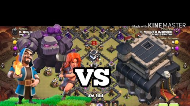 Ratakan base WAR th 9 pake GOWIVA | Clash Of Clans - COC