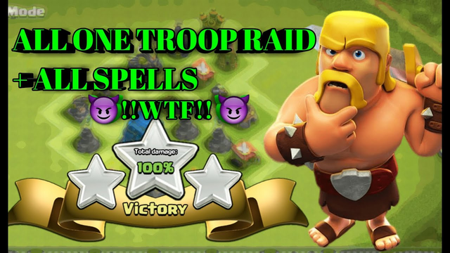 CLASH OF CLANS  ALL ONE TROOP RAID + ALL SPELLS ! COC MOD ! TH12 !