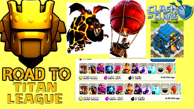 CLASH OF CLANS | ROAD TO TITAN WITH LALOON ATTACK WITH AWESOME LOOT| #coc #Mythgamimg  #trophypusher