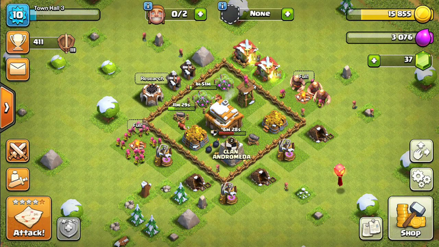 Clash of Clans l attack strategy of Town Hall 3 - gameplay.