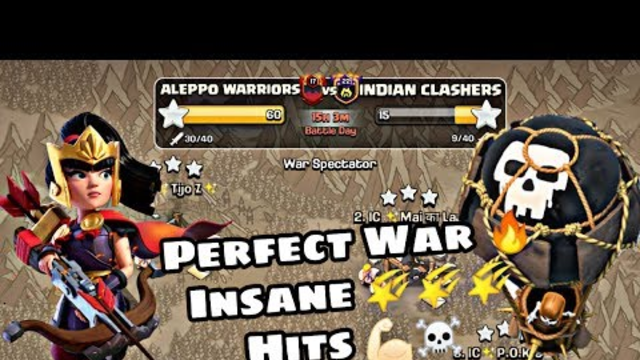 PERFECT WAR | Aleppo Warriors Vs Indian Clashers | Best Th13 Triples | Clash of Clans