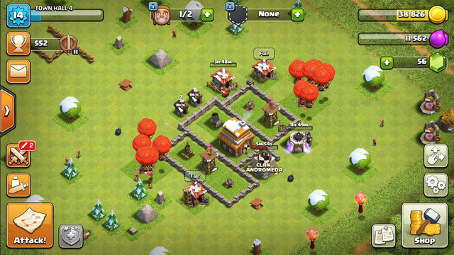 Clash of Clans l TH 4 attack strategy l all 3 stars attacks with level 1 troops.