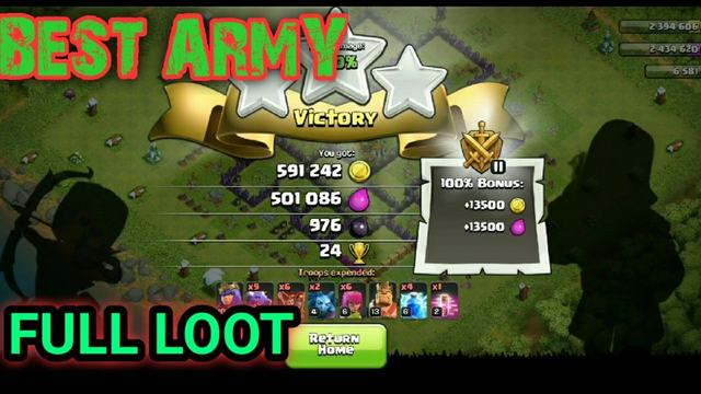 ARMY FOR TH9 (TOWN HALL 9) || CLASH OF CLANS || COC || ATTACK STRATEGY || FULL LOOT ||