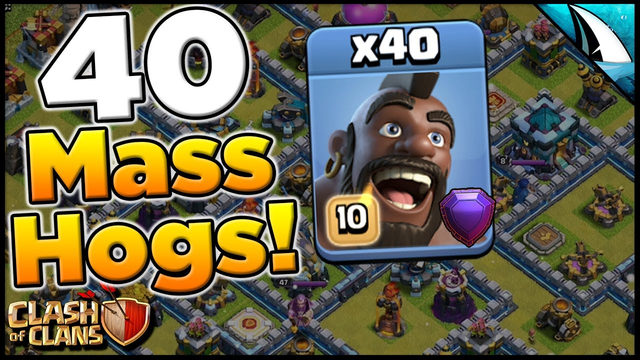 Mass Hogs Attack Strategy! 40 Hog Rider Attack! | Clash of Clans