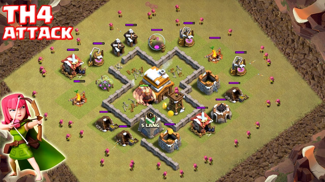 WOW!! TH4 ATTACK | Town Hall 4 3 Star Attack Strategy 2020 | Clash Of Clans