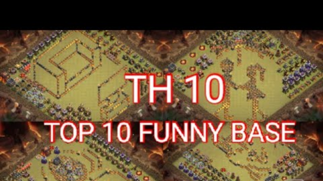 TOP 10 FUNNY/MEME/TROLL CoC Base Design Compilation for  TH10 w/ COPY LINKS! - Clash of Clans