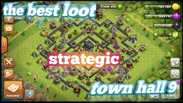 Clash of clans - th9 strategic top farming attack for big loot with dragons