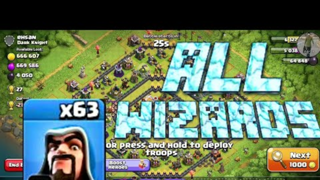 All wizard Magic attack | one unit series #7 |#clashofclan #Wizard #Bestattack #coc #Th11