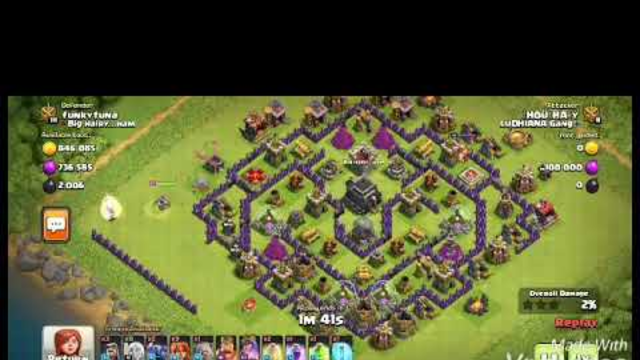 Clash of clans valkyrie pekka healer wizard attack on town hall 9