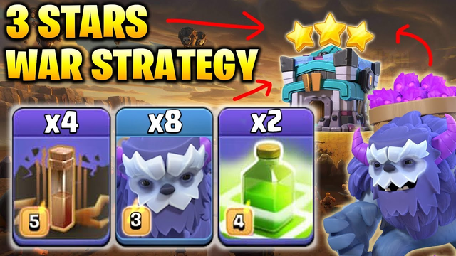8 Yeti + 2 Jump Spell + 4 Earthquake Spell:: TH13 WAR 3 STAR ATTACK STRATEGY 2020 | Clash Of Clans