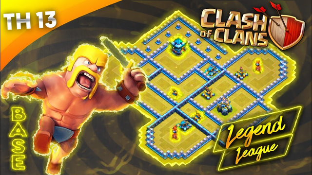 GOLDEN BASE | Th13 Legend League Base / Th13 war base with link & Replay - Clash of clans