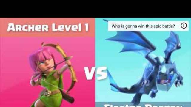 Every Level Archer Vs Every Level Electro Dragon | Clash of Clans