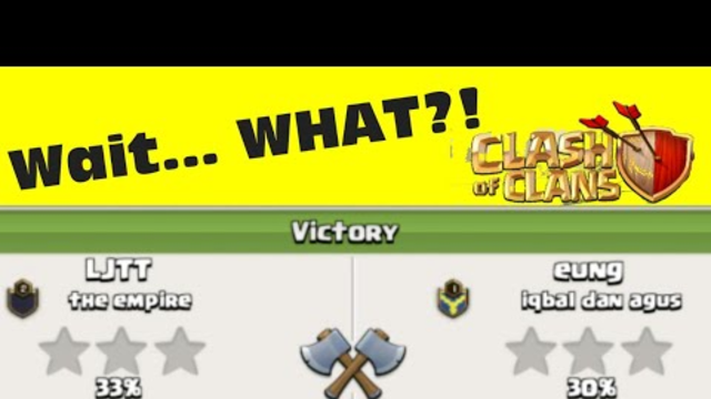 WTF WINS IN MY FIRST VID OF CLASH OF CLANS!