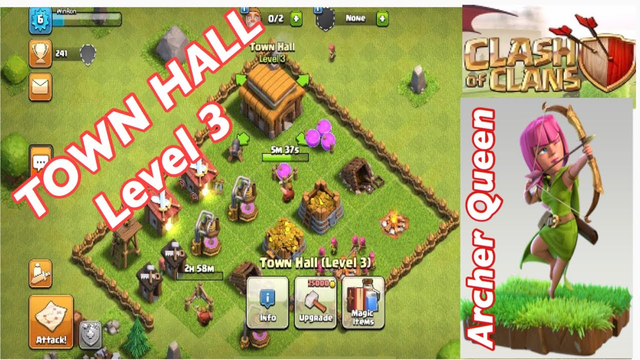 Clash Of Clans ll TOWN HALL Level 3 ll Archer Queen