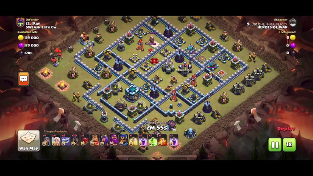 Crazy Yeti+Hogs combo | Clash of Clans Town Hall 13 | SWEnsk Elite CW
