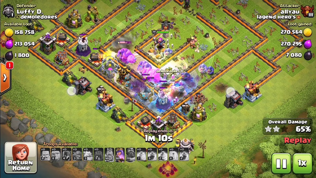 Clash of clans : ice golem, bowler and witch th 11