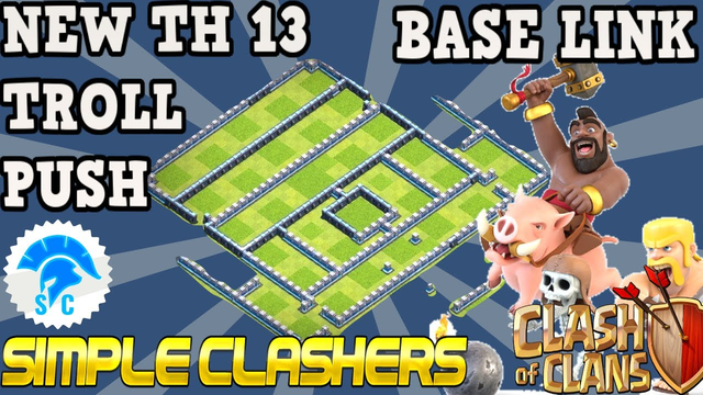 *TROLL* TH 13 Legend Push Base With link & replays New Th13 Base Design 2020 COC #SimpleClashers