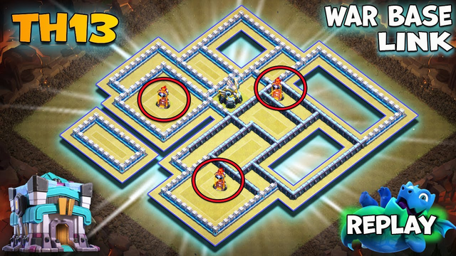 TH13 WAR BASE with Replay *COPY LINK* | Town Hall 13 War Base Design/Layout/Defense | Clash of Clans