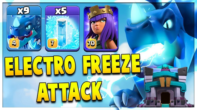 TH13 Electro Dragon Attack! 9 E-Dragon 5 Freeze Spell Smashing 3Star TH13 War Base | Clash Of Clans