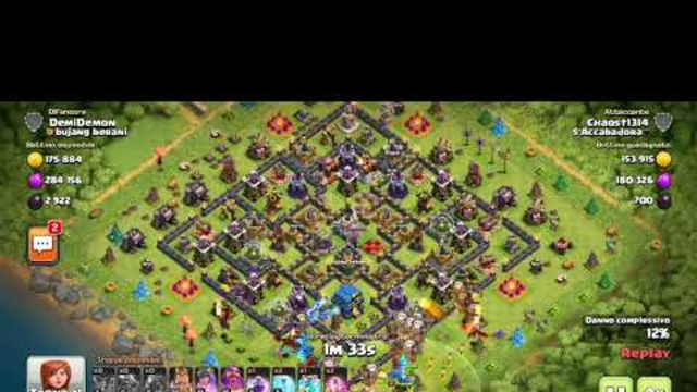 Clash of clans COC th 11 Vs th 12 inactive 3 star with air attack