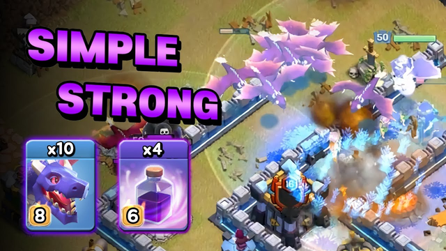 10 Dragon + 4 Rage Spell Simple Strong TH13 Attack 3Star Strategy Clash of Clans COC