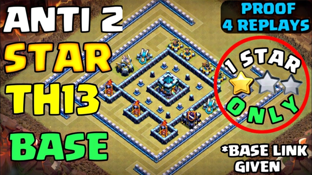 NEW BEST TOWN HALL 13 BASE | ANTI 2 STAR TH13 BASE WITH LINK | BEST TH13 WAR BASE COC