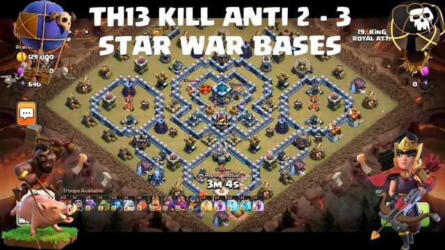 TH13 Kill Anti two Three Star War Bases | Three Star TH13 war Base | Clash of Clans