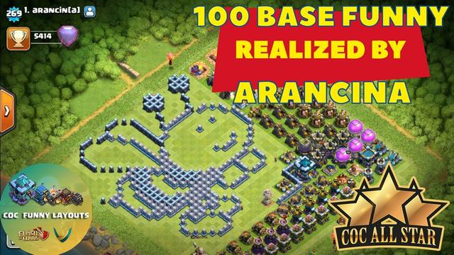 100 TH13 funny BASE made by arancin[a] Troll Base Layout + Link Clash of Clans