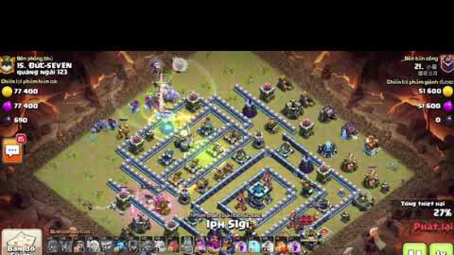 Clash Of Clans ( SKN ) 32 - War Hall 13 Max Combo Yeti Witch Bowler