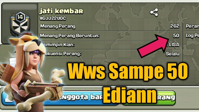 50 Kali Berturut Turut Menang [WWS] JOSS Clash Of Clans Indonesia