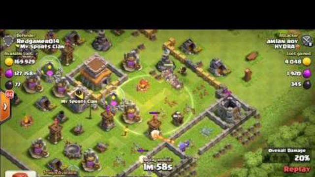 Clash of clans attack with hog army