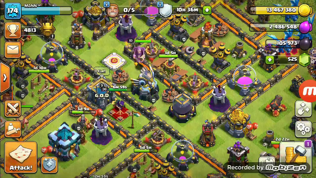 This Th13 rushed base is wow...  Even without scatter shot and air sweeper...  Clash of Clans