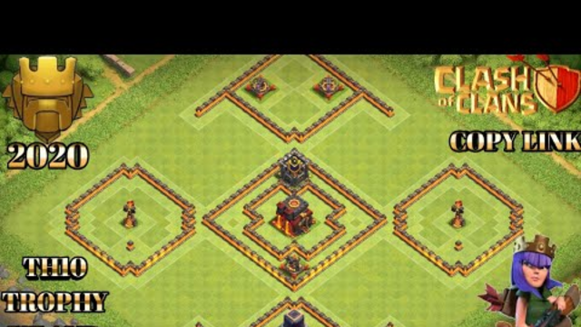 NEW BEST TH10 TROPHY BASE WITH COPY LINK AND REPLAYS||ISLAND BASE||CLASH OF CLANS.