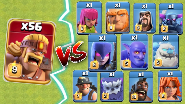 SuperBarbarian VS All troops ( Part 2) Clash of Clans..........