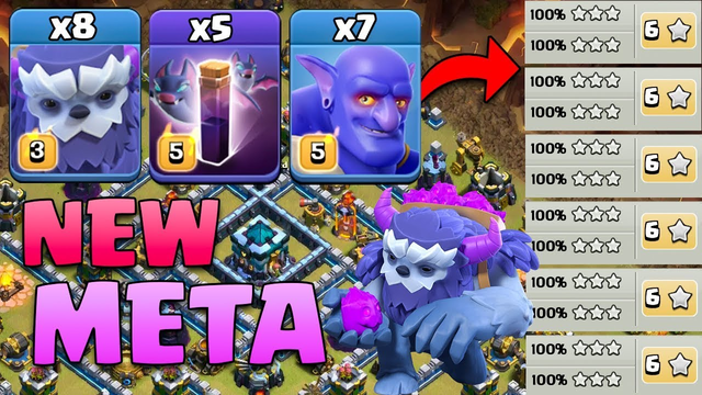 Yeti Bat Spell Powerful Smash Army | Strong Meta Attack | TH13 Attack Strategy | Clash Of Clans