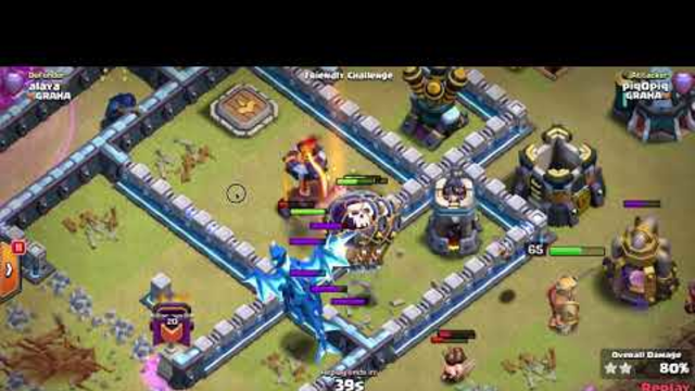 ( clash of clans ) GRAHA test troop Queen charge electro TH 13 (challenge)