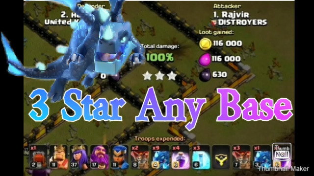 Clash of clans|Townhall 13 best attack stratergy|all electro dragon & 4 rage & 3 freeze|best attack