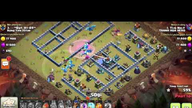 Clash Of Clans ( SKN ) 42 - War Hall 13 Max Combo Dragon Electric