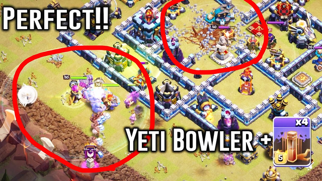 New TH13 Perfect Attack! YETI BOWLER+EARTHQUAKE SPELL Destroy 3 Stars TH13( Clash of Clans )