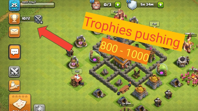 Trophies pushing and upgrading Town hall.... clash of clans
