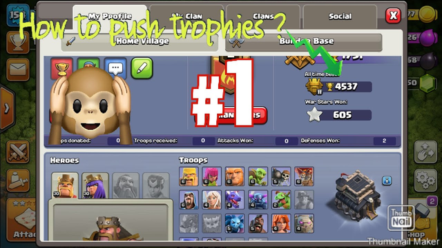 How to push trophies in clash of clans