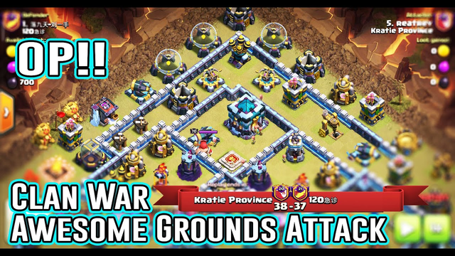 OP!! AWESOME GROUNDS ATTACK - ANY NEW GROUNDS STRATEGY ATTACK 3 STAR CLAN WAR ( Clash of Clans )