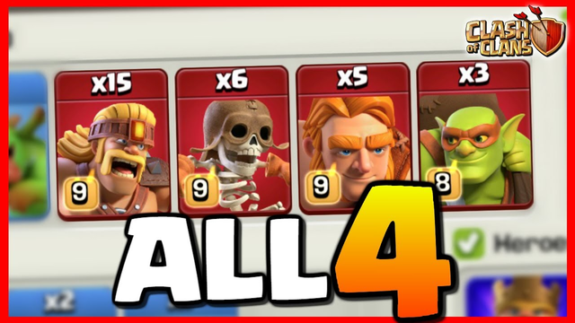 ALL 4 SUPER TROOPS in ONE ATTACK *Clash of Clans*