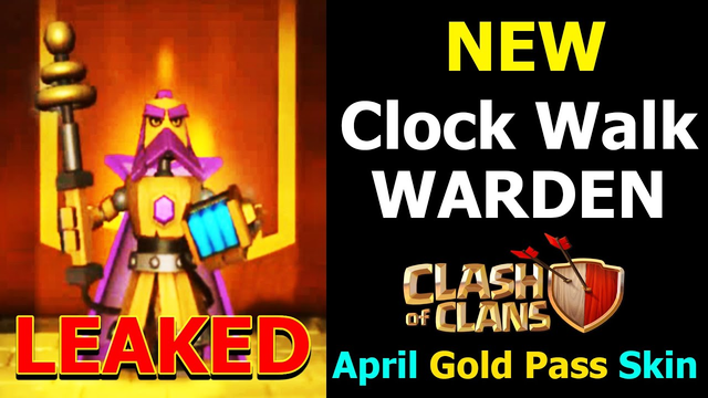 Clock Walk Warden - April Gold Pass Skin || Clash of clans || Warden Rocks